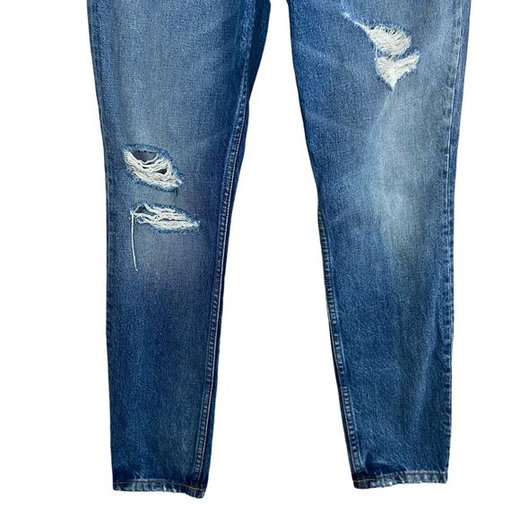 Boyish Billy Jeans Women's 26 Blue Button Fly Distressed Ankle Recycled Cotton‎ - Picture 3 of 14